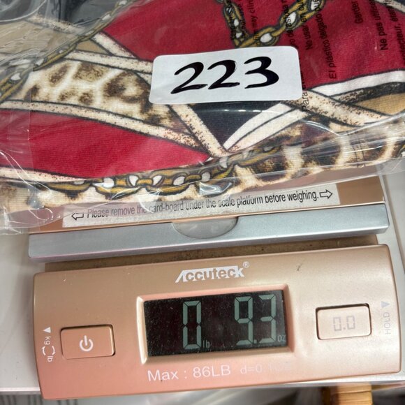 Chicos Animal & Abstract Print Top Size 2 Medium 3/4 Sleeves Red Gold - Picture 6 of 6